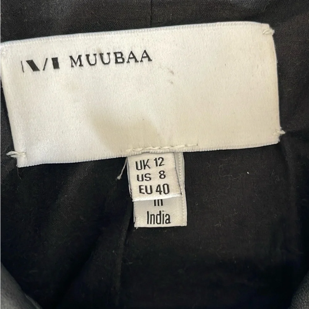 Muubaa Sabik Leather Biker Jacket in Black US 8 100% Sheep Skin - Picture 7 of 17